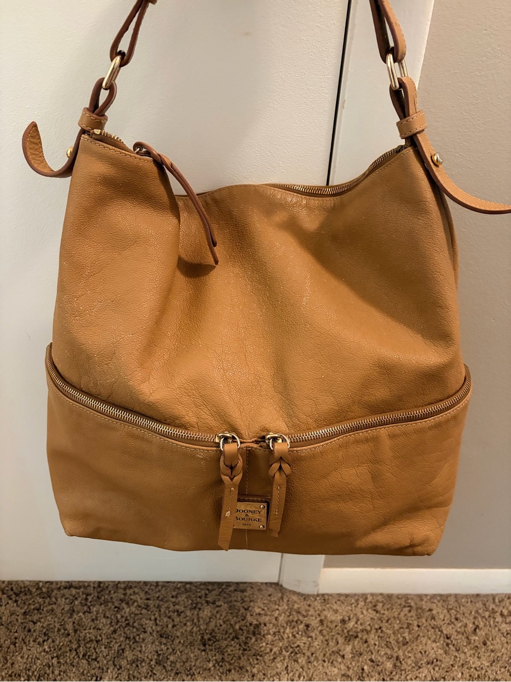 Dooney & Bourke Cognac Leather Shoulder Hobo
